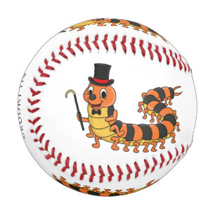Niedliche lustige Centipez-Cartoon-Abbildung Baseball