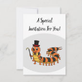 Niedliche lustige Centipez-Cartoon-Abbildung Einladung (Rückseite)