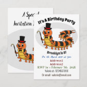 Niedliche lustige Centipez-Cartoon-Abbildung Einladung (Vorne/Hinten)