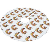 Niedliche lustige Centipez-Cartoon-Abbildung Polyester Weihnachtsbaumdecke (Schrägansicht)