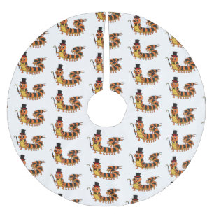 Niedliche lustige Centipez-Cartoon-Abbildung Polyester Weihnachtsbaumdecke