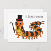 Niedliche lustige Centipez-Cartoon-Abbildung Postkarte (Vorne/Hinten)