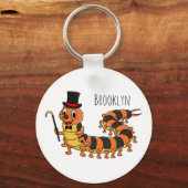 Niedliche lustige Centipez-Cartoon-Abbildung Schlüsselanhänger (Vorderseite)