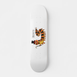 Niedliche lustige Centipez-Cartoon-Abbildung Skateboard