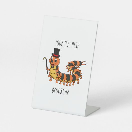 Niedliche lustige Centipez-Cartoon-Abbildung Sockelschild (Vorderseite)