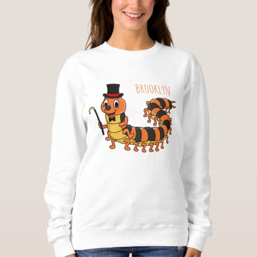 Niedliche lustige Centipez-Cartoon-Abbildung Sweatshirt (Vorderseite)
