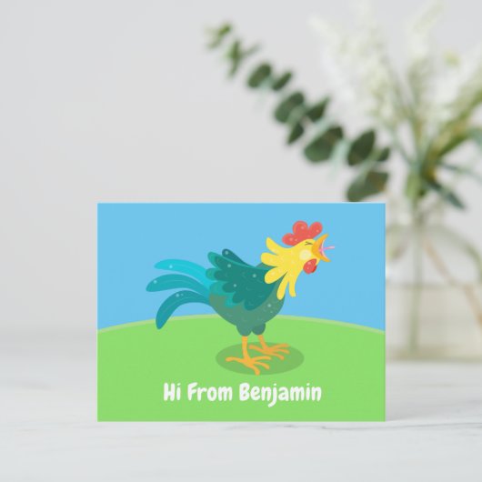 Niedliche lustige Crosshaufenillustrierung des Car Postkarte (Stehend Vorderseite)