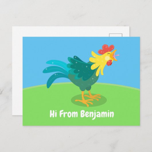 Niedliche lustige Crosshaufenillustrierung des Car Postkarte (Vorne/Hinten)