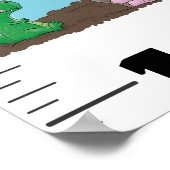 Niedliche lustige Dinosaurier-Tiere Cartoon Wachst Poster (Ecke)