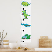 Niedliche lustige Dinosaurier-Tiere Cartoon Wachst Poster (Küche)