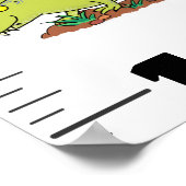 Niedliche lustige Dinosaurier-Tiere Cartoon Wachst Poster (Ecke)