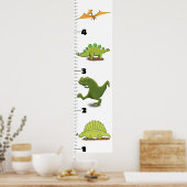 Niedliche lustige Dinosaurier-Tiere Cartoon Wachst Poster (Küche)