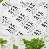 Niedliche lustige Dreiergruppe der schwarzen Katze Handtuch (Gefaltet)