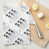 Niedliche lustige Dreiergruppe der schwarzen Katze Handtuch (Viertel Falte)