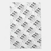 Niedliche lustige Dreiergruppe der schwarzen Katze Handtuch (Vertikal)