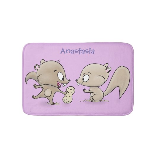 Niedliche lustige Eichhörnchen-Cartoon-Illustratio Badematte (Vorderseite)