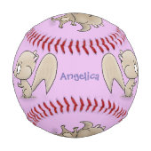 Niedliche lustige Eichhörnchen-Cartoon-Illustratio Baseball (Vorderseite)