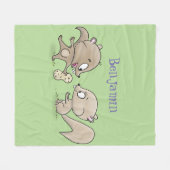 Niedliche lustige Eichhörnchen-Cartoon-Illustratio Fleecedecke (Vorderseite (Horizontal))