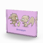 Niedliche lustige Eichhörnchen-Cartoon-Illustratio Fotoblock (Rechts)