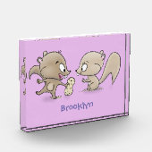 Niedliche lustige Eichhörnchen-Cartoon-Illustratio Fotoblock (Links)