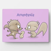 Niedliche lustige Eichhörnchen-Cartoon-Illustratio Fotoplatte (Vorderseite)