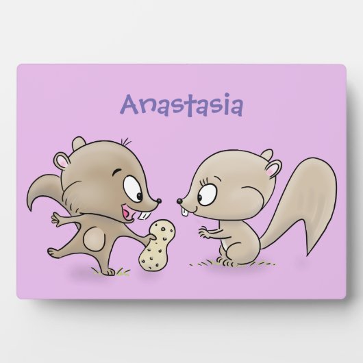 Niedliche lustige Eichhörnchen-Cartoon-Illustratio Fotoplatte (Vorderseite)