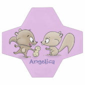 Niedliche lustige Eichhörnchen-Cartoon-Illustratio Fußball (Flach)