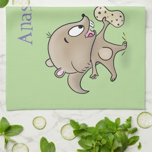 Niedliche lustige Eichhörnchen-Cartoon-Illustratio Geschirrtuch (Gefaltet)