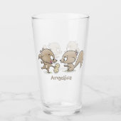 Niedliche lustige Eichhörnchen-Cartoon-Illustratio Glas (Vorderseite)