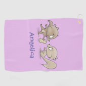 Niedliche lustige Eichhörnchen-Cartoon-Illustratio Golfhandtuch (Horizontal)