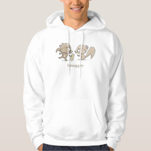 Niedliche lustige Eichhörnchen-Cartoon-Illustratio Hoodie
