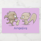 Niedliche lustige Eichhörnchen-Cartoon-Illustratio Lebensmitteletikett (Einzelnes Label)