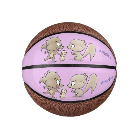 Niedliche lustige Eichhörnchen-Cartoon-Illustratio Mini Basketball (Vorderseite)