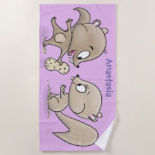 Niedliche lustige Eichhörnchen-Cartoon-Illustratio Strandtuch (Vorderseite)