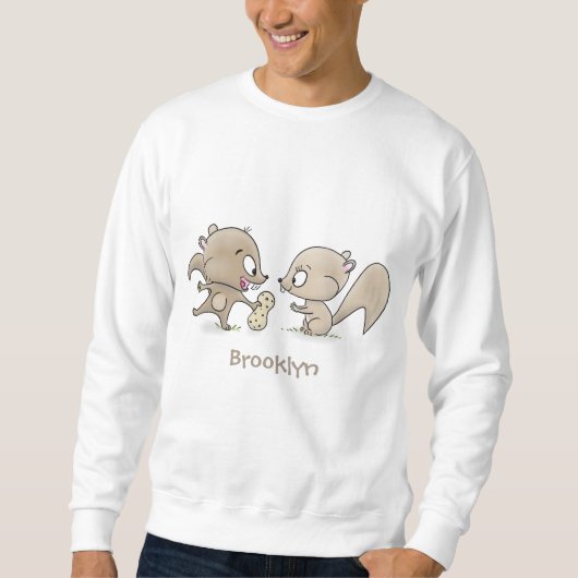 Niedliche lustige Eichhörnchen-Cartoon-Illustratio Sweatshirt (Vorderseite)
