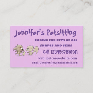 Niedliche lustige Eichhörnchen-Cartoon-Illustratio Visitenkarte