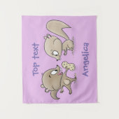 Niedliche lustige Eichhörnchen-Cartoon-Illustratio Wandteppich (Vorderseite)