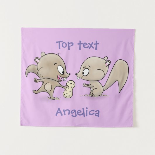 Niedliche lustige Eichhörnchen-Cartoon-Illustratio Wandteppich (Vorderseite (Horizontal))