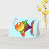 Niedliche lustige Fische - bunt Karte (Gelbe Blume)