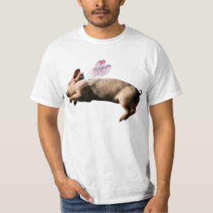 Niedliche lustige Fliegenschwein-T-Shirts T-Shirt