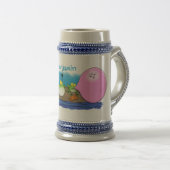 Niedliche lustige Froschbläschen-Cartoon-Abbildung Bierglas (VorderseiteRechts)