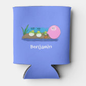 Niedliche lustige Froschbläschen-Cartoon-Abbildung Dosenkühler (Vorderseite)