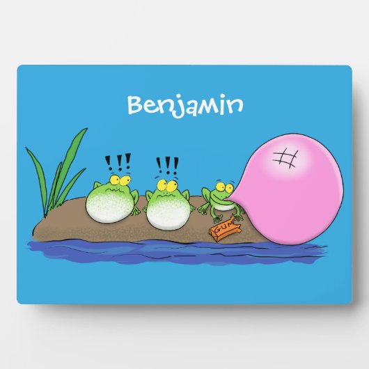 Niedliche lustige Froschbläschen-Cartoon-Abbildung Fotoplatte (Vorderseite)