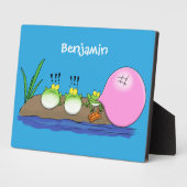 Niedliche lustige Froschbläschen-Cartoon-Abbildung Fotoplatte (Seite)