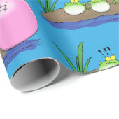 Niedliche lustige Froschbläschen-Cartoon-Abbildung Geschenkpapier (Rolleneckpunkt)