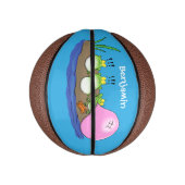 Niedliche lustige Froschbläschen-Cartoon-Abbildung Mini Basketball (Vertikal)