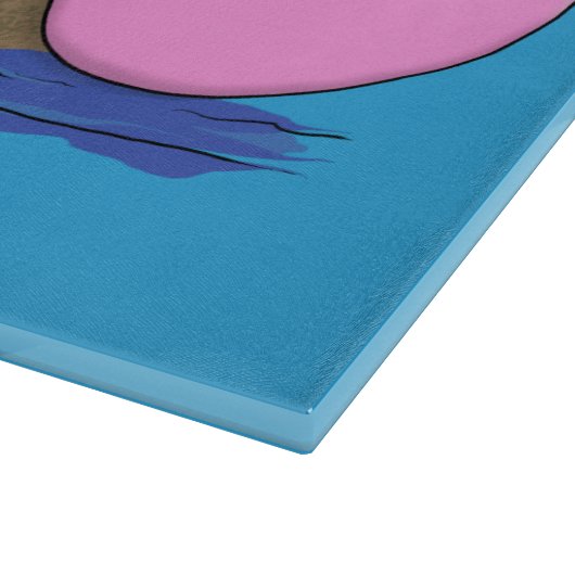 Niedliche lustige Froschbläschen-Cartoon-Abbildung Schneidebrett (Ecke)