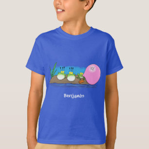 Niedliche lustige Froschbläschen-Cartoon-Abbildung T-Shirt