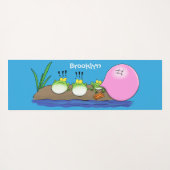 Niedliche lustige Froschbläschen-Cartoon-Abbildung Yogamatte (Rückseite (Horizontal))