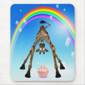Niedliche, lustige Giraffe, kleiner Kuchen u. Mousepad (Vorne)